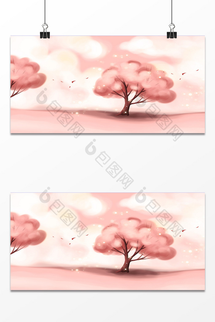 粉色树木背景设计