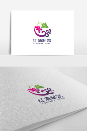 创意大气葡萄酒标志logo设计