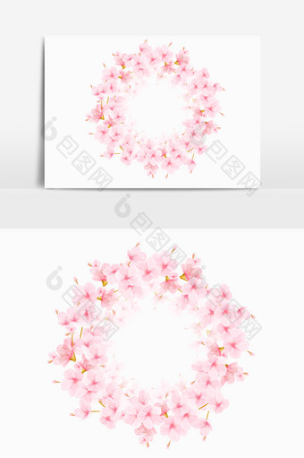 樱花浪漫温馨装饰环形元素图片