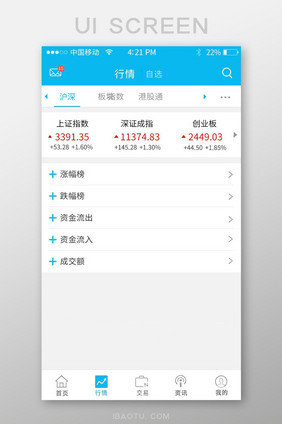 蓝色股票app界面