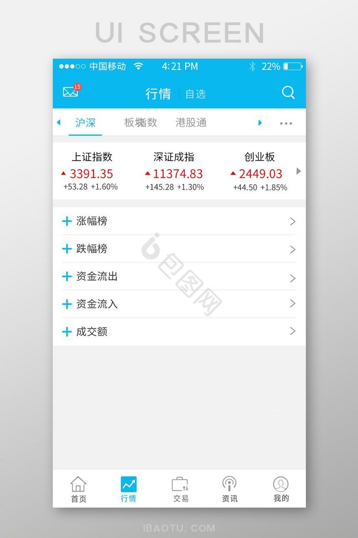 蓝色股票app界面图片