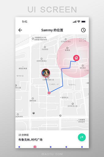 白色简约风宠物APP跟踪定位界面图片