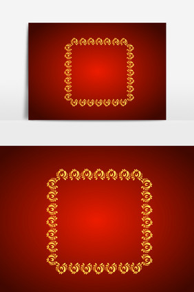 金色四边形边框设计元素