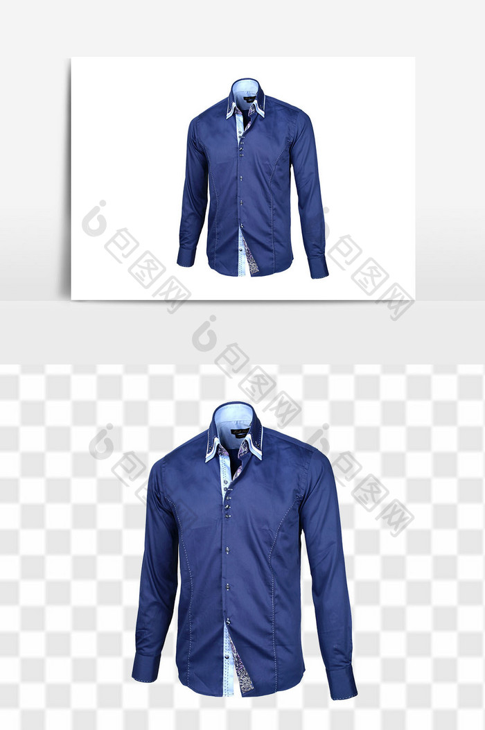 蓝色男士商务衬衫