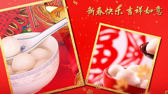 喜庆中国红春节新年新春AE相册模板