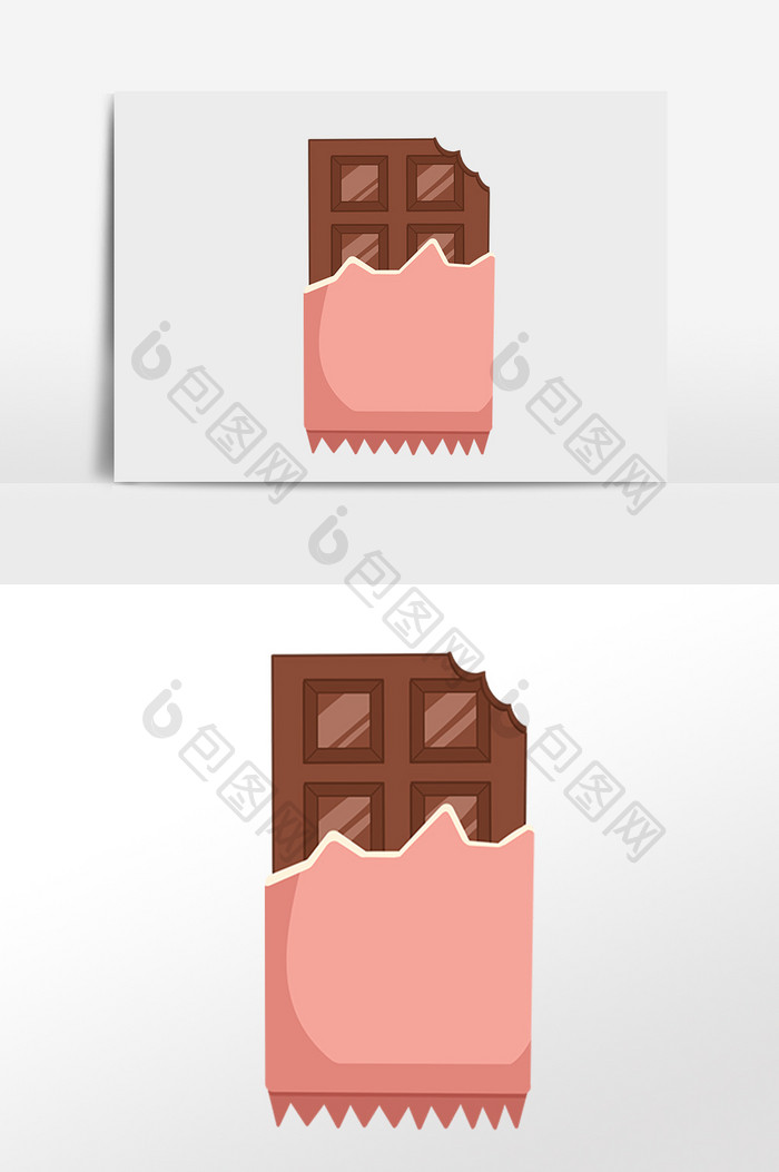 手绘爱情粉色包装巧克力素材