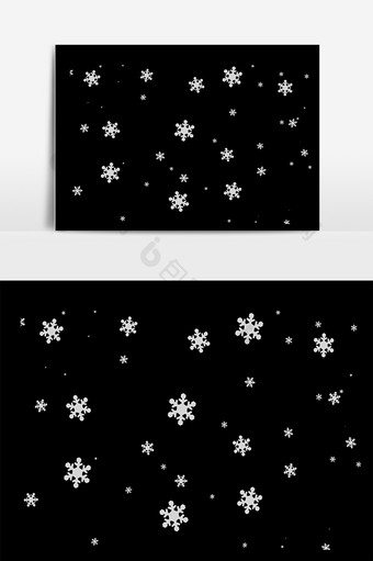 手绘冬季白色雪花素材图片