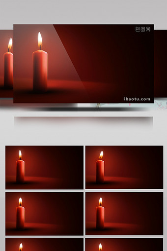 燃烧着的红色蜡烛视频素材LED大屏背景图片