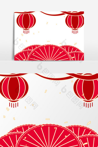 红色中国风新年喜庆装饰元素图片