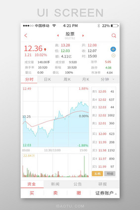 蓝色股票金融app界面