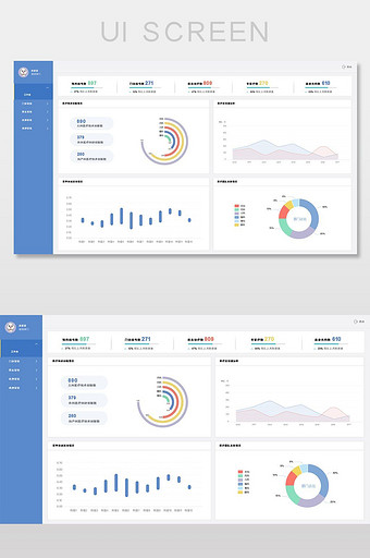 蓝色医疗信息可视化后台管理界面图片