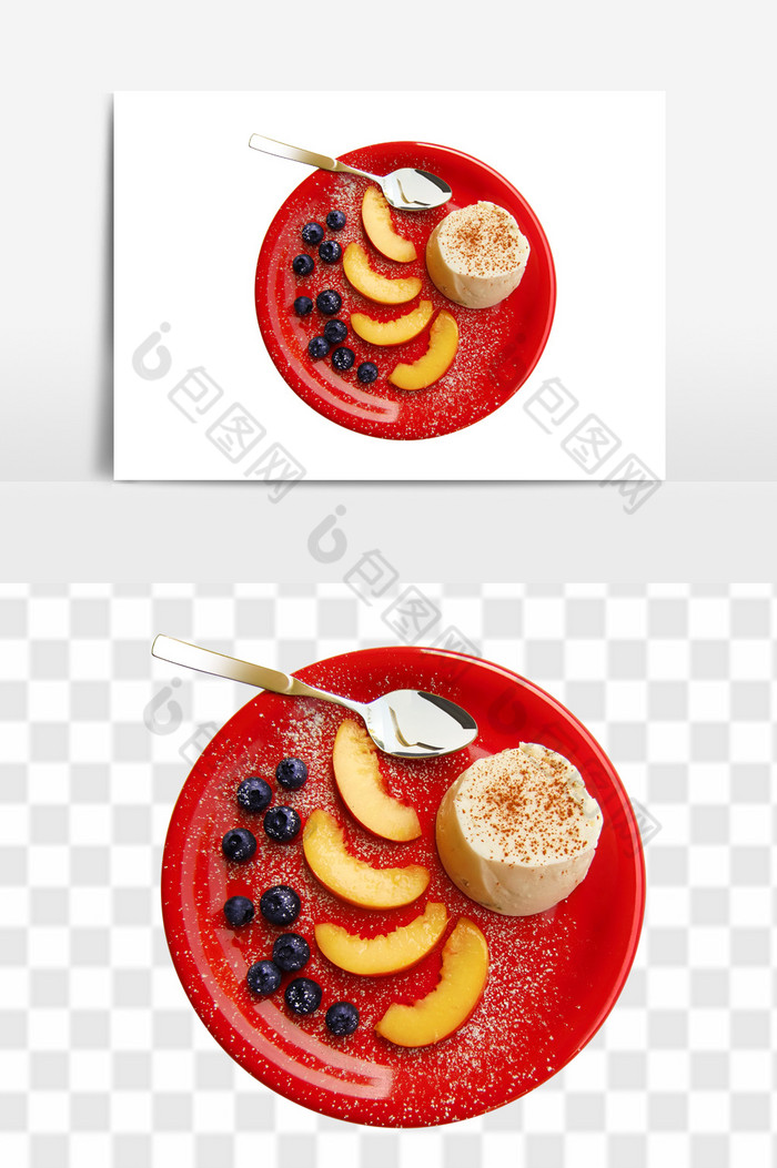 营养早餐小吃糕点水果蓝莓水果组合图片图片