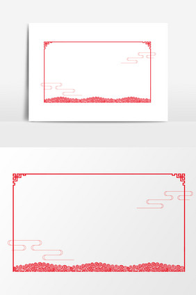 新年喜庆祥云边框元素