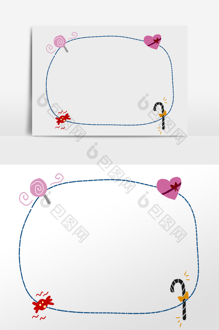 手绘糖果边框素材