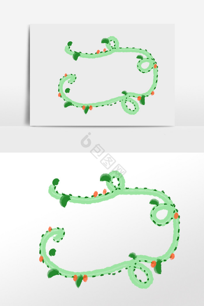 绿叶花边框图片