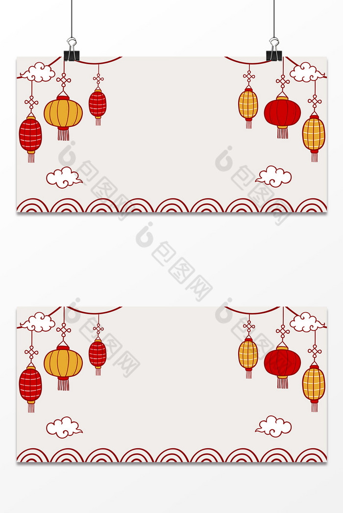 新中式线条灯笼新年春节图片图片