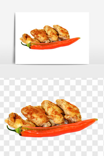 烤鸡鸡翅熟食肉类烤肉烤翅组合元素图片