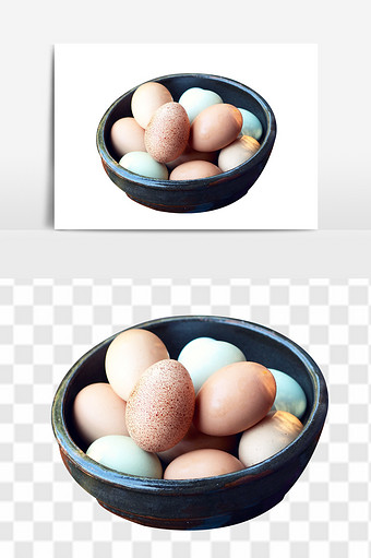 正宗散养新鲜草鸡蛋柴鸡蛋土鸡蛋组合元素图片