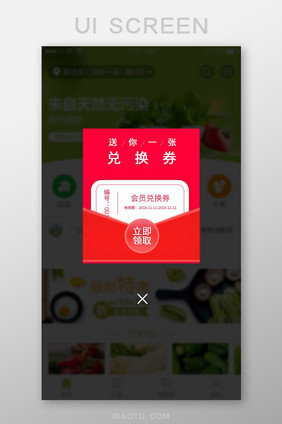 兑换券会员编号优惠券立即领取弹窗弹出界面