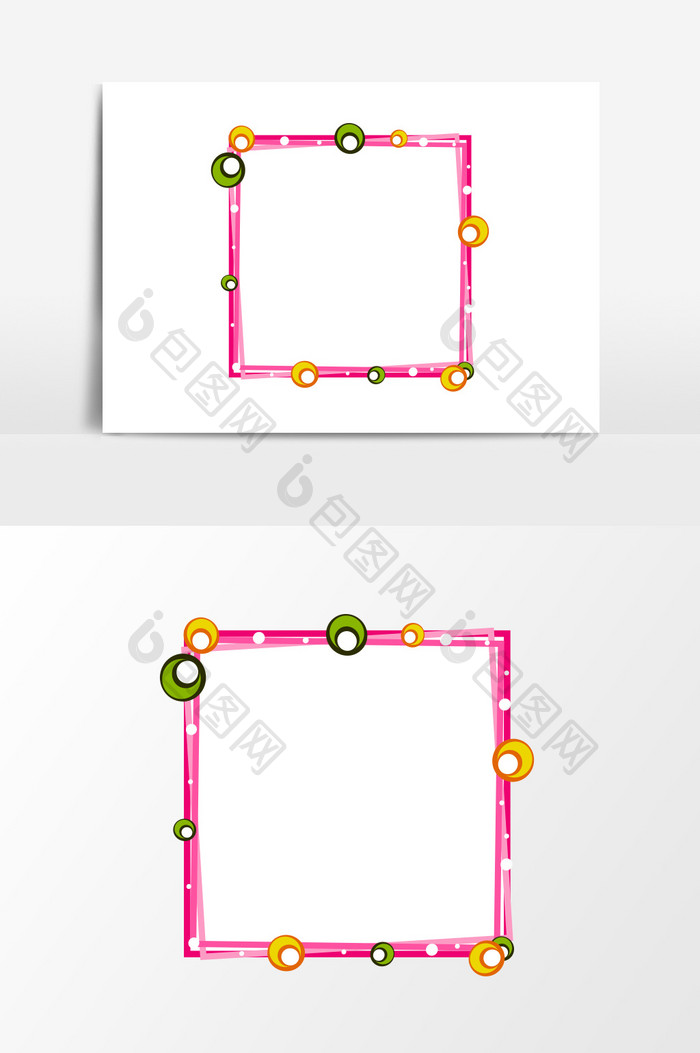 卡通几何边框设计元素