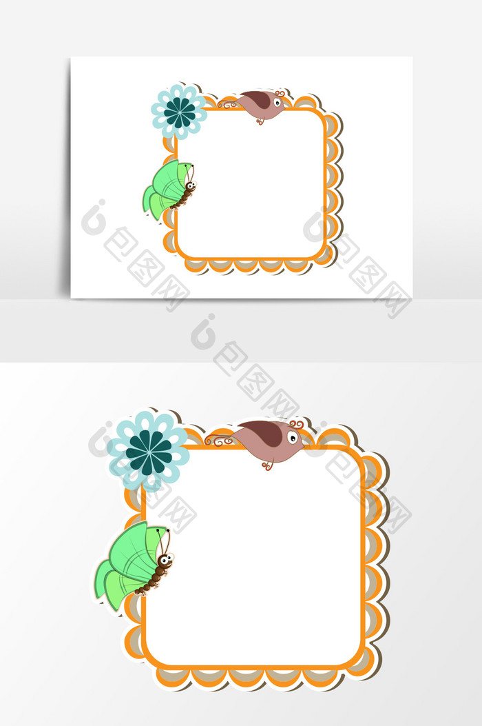 卡通海鲜边框设计元素