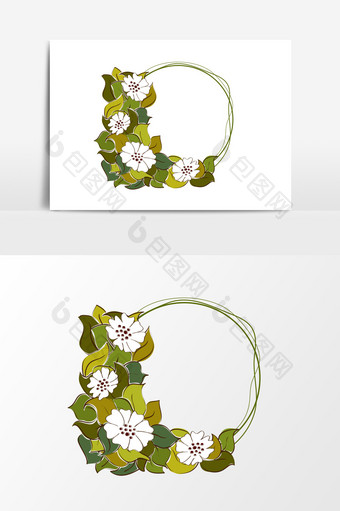 卡通花卉边框元素设计图片