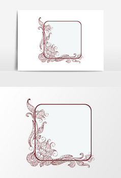 精美花纹装饰文本框元素图片模板-包图网