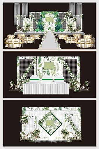 森系小清新绿色婚礼效果图图片
