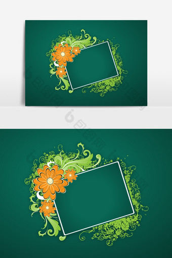 矢量花纹花朵装饰边框设计元素图片