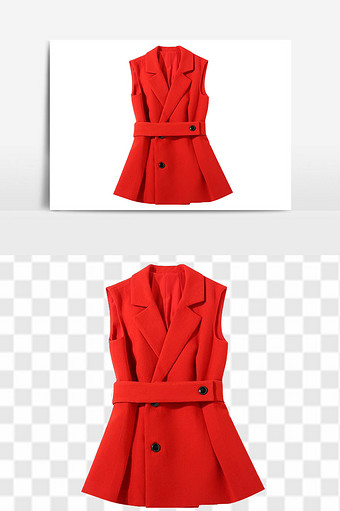 女士红色时尚大衣图片