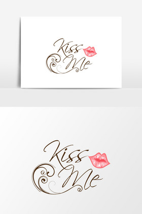 吻我英文唇印情人节效果