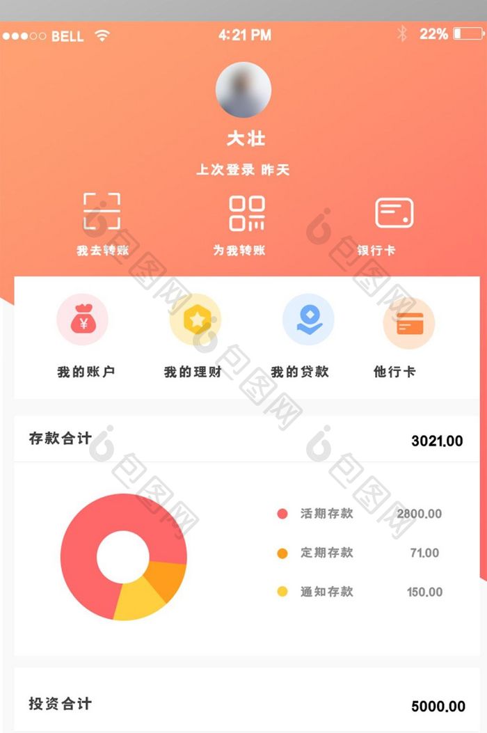 APP金融理财页面