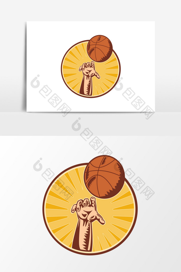 卡通篮球运动元素设计