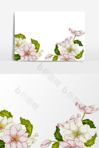 鲜花花卉小白花盛开效果花元素图片