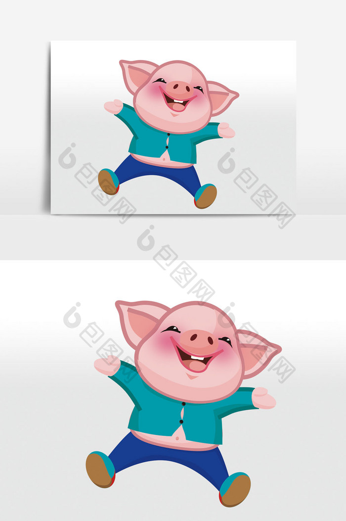 中国风卡通猪年可爱的小猪元素