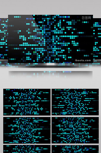 蓝色炫酷时尚动感粒子斑点变化合成led图片