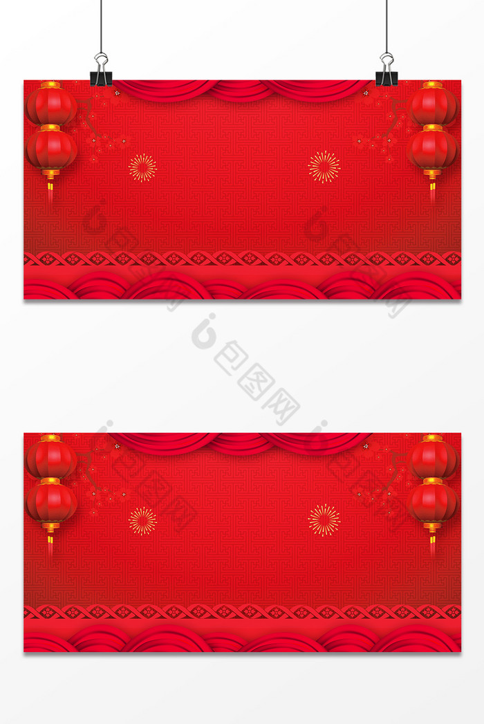 中国红帷幔灯笼新年春节图图片图片