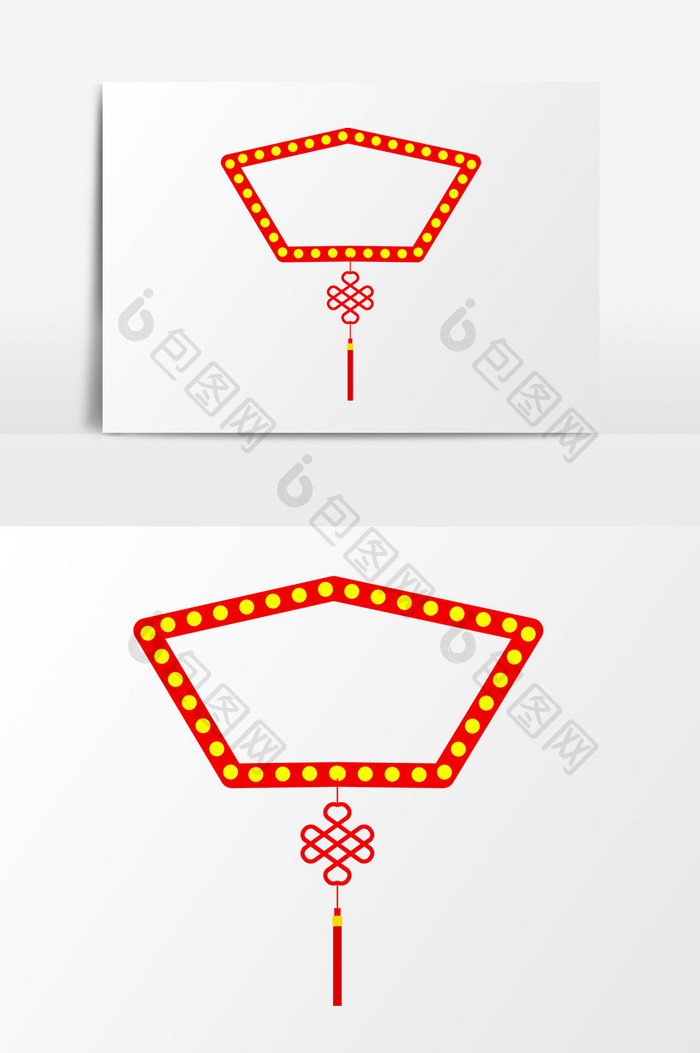 新年扇子形状边框 Ai素材 包图网
