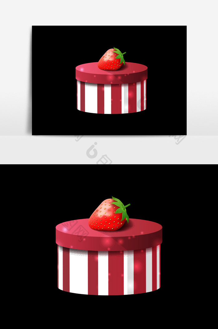 节日温馨浪漫草莓礼盒促销通用元素
