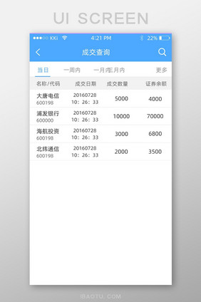 成交记录金融app界面