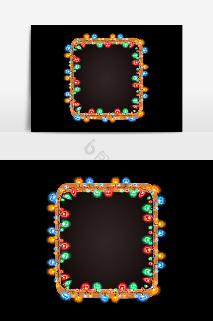 彩色方形灯管边框图片