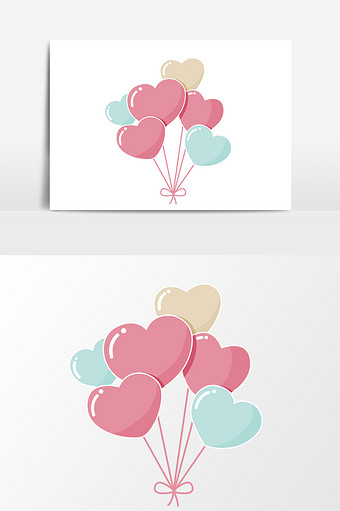 粉色卡通气球元素图片