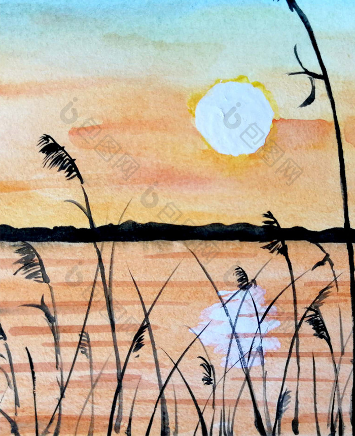 手绘风格世界湿地日手机配图