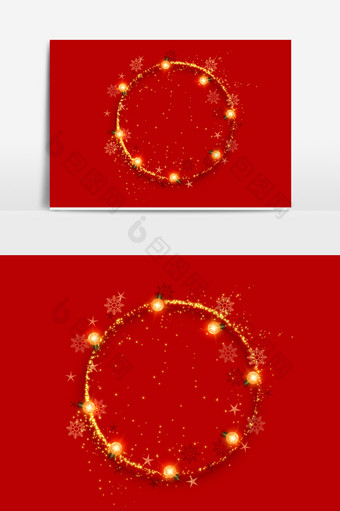 红色喜庆圆环灿烂金色庆典年会元素图片