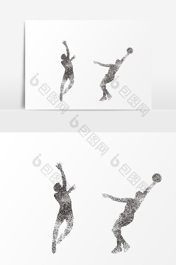 手绘篮球运动元素设计图片