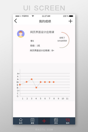 成绩课程app界面