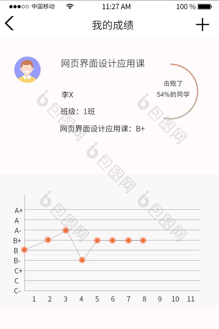 成绩课程app界面