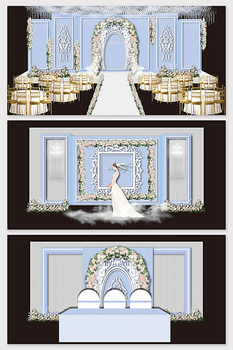 蒂芙尼蓝色欧式婚礼效果图图片