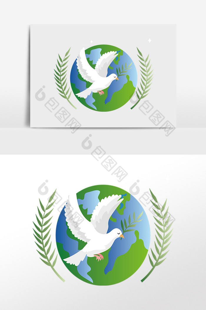 公益地球白鸽插画图片图片