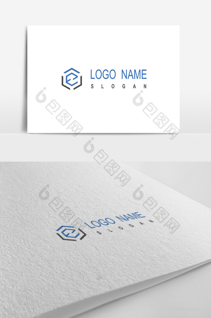 蓝色e线条企业logo